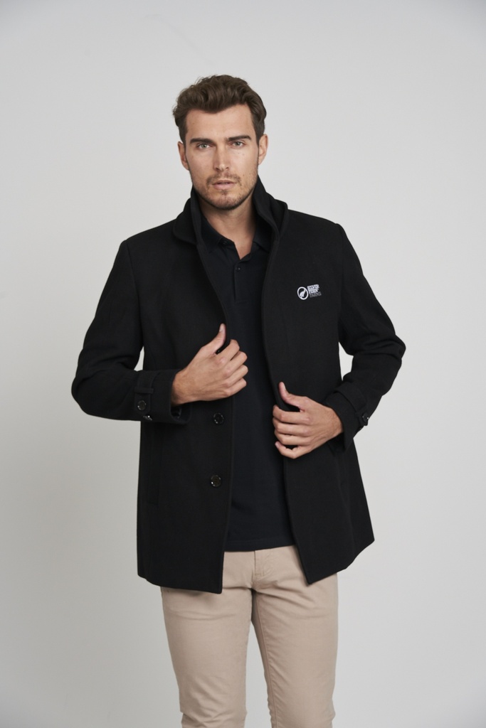 Men's Black Wool Blend Coat Fully Lined